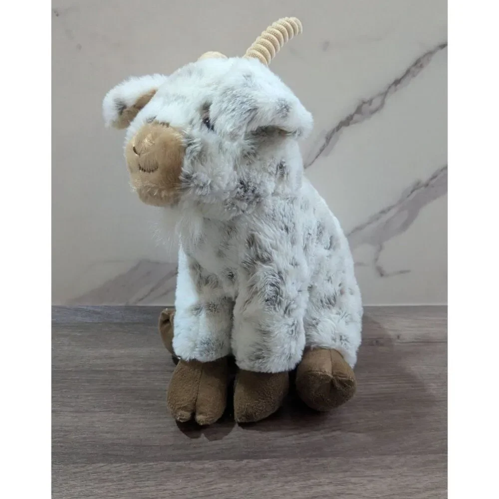The Petting zoo Eco-Friendly Spotted Goat‎ Plush Stuffed Animal White Grey  12